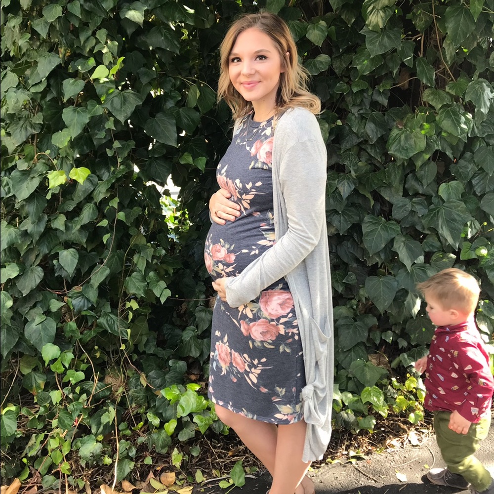 Grey long sleeve cardigan/dress